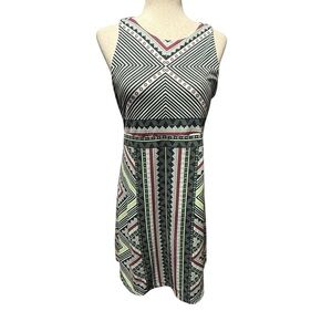 Prana Ariel Toas Geometric Dress Size Small Built In Bra Racer Back Aztec Tribal